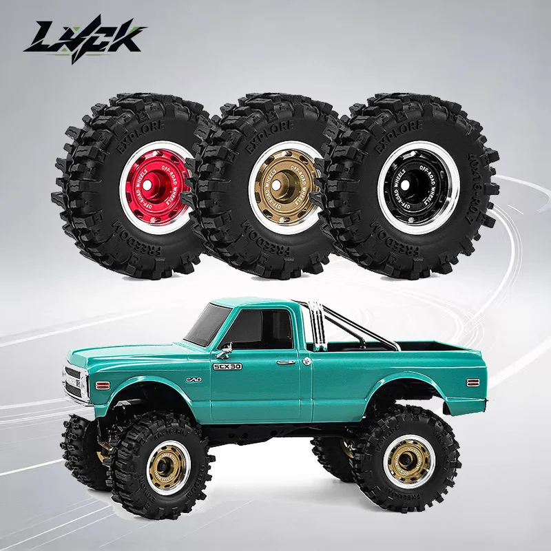 Soft Rubber 0.7 Inch Wheel Tire Set, Deep Tread, For 1/30 Axial SCX30 Ford Bronco, Wrangler, K10, Ascent-32 RC Crawler
