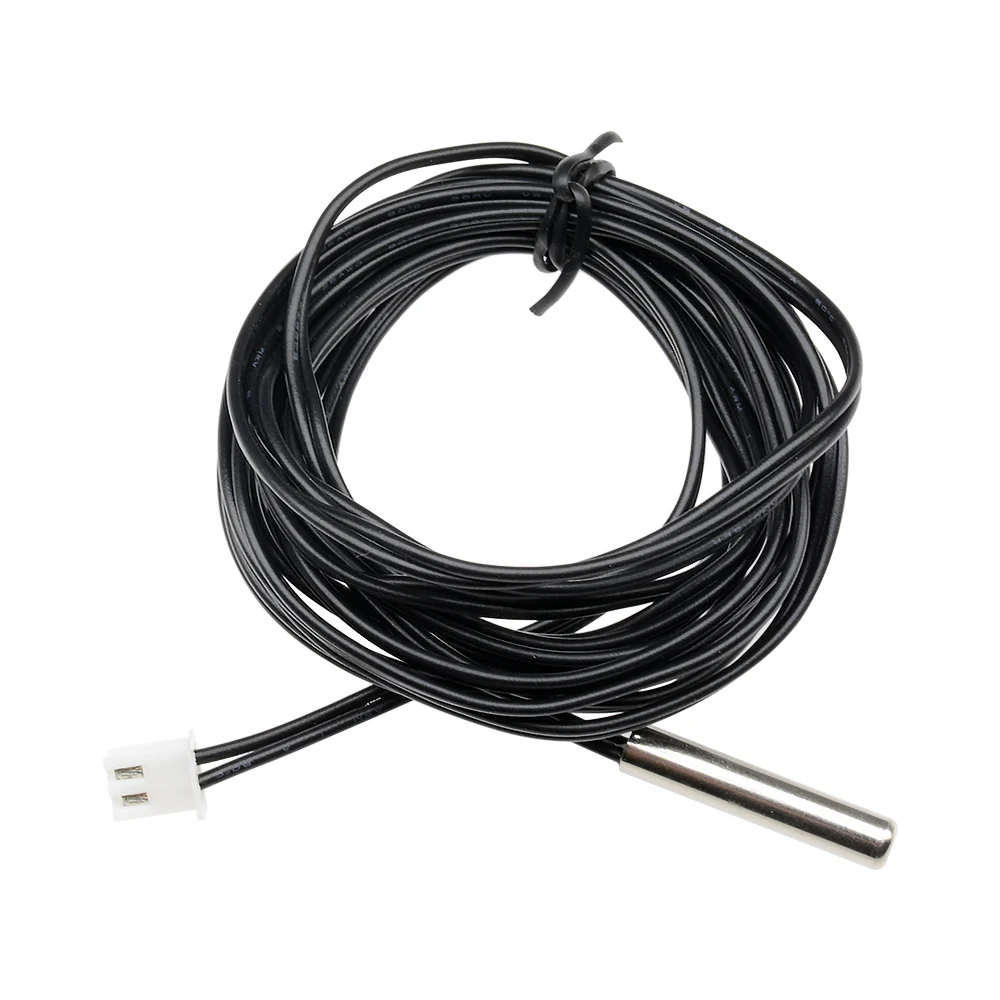 10/1pcs NTC 10K 1% 3950 Thermistor Temperature Sensor Waterproof Probe Cable 2M Temperature Sensing Wire For Arduino W1209 W1401