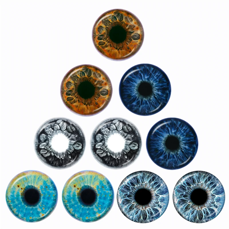 In Pairs Glass Eyes Cabochons 12MM-30MM Round Dome Dragon Eye Dragon Cat Eye Toys DIY Jewelry Accessory MIX Pupil Eye Cameo