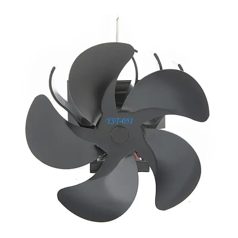 E15A 5 شفرات مطورة تعمل بالطاقة الحرارية مروحة مدفأة هادئة وفعالة لسجل الخشب بيليه صديقة للبيئة تدفق هواء أكبر BG602 #5