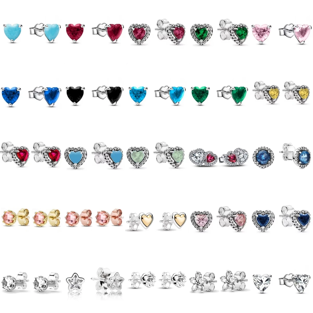 

2025 Hot Selling 925 Sterling Silver Heart-Shaped Colored Zircon Exquisite Earrings Suitable For Girls' Charming Jewelry Gifts