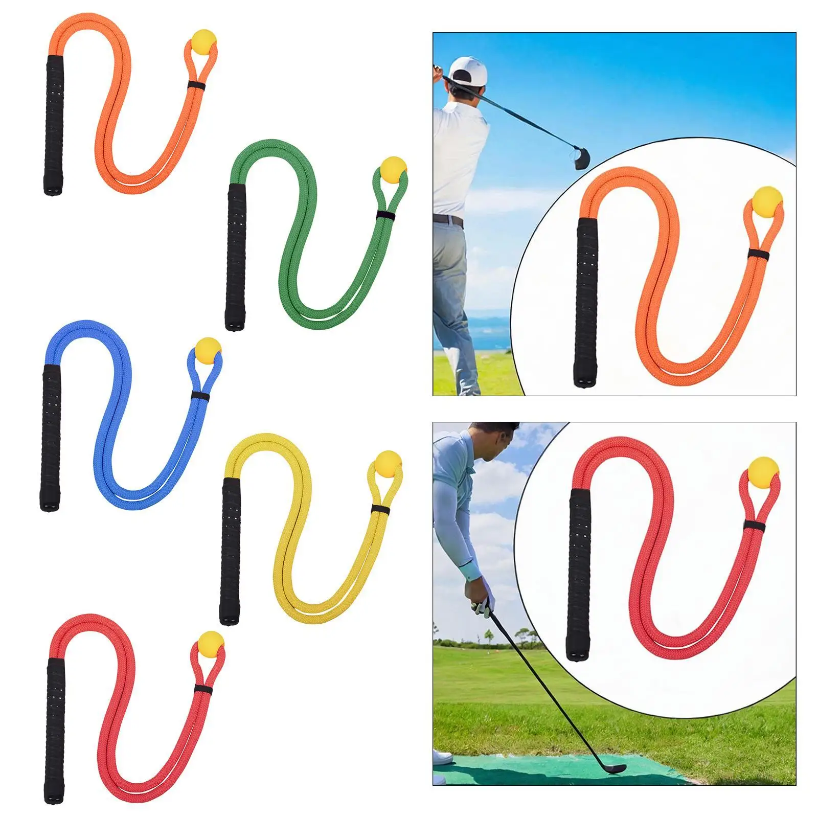 Golf Swing Practice Rope Golf Swing Rope Trainer Warm up Position Correction Golf Training Aid Training Rope for Indoor Adult