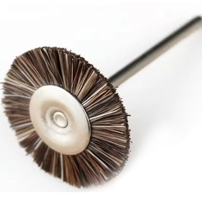 1Pcs Dental Laboratory Materials Latch Polishing Brush Wheel Rotary ToolsLab Black Bristle Hair Buff 48mm Micro Motor Dentistry