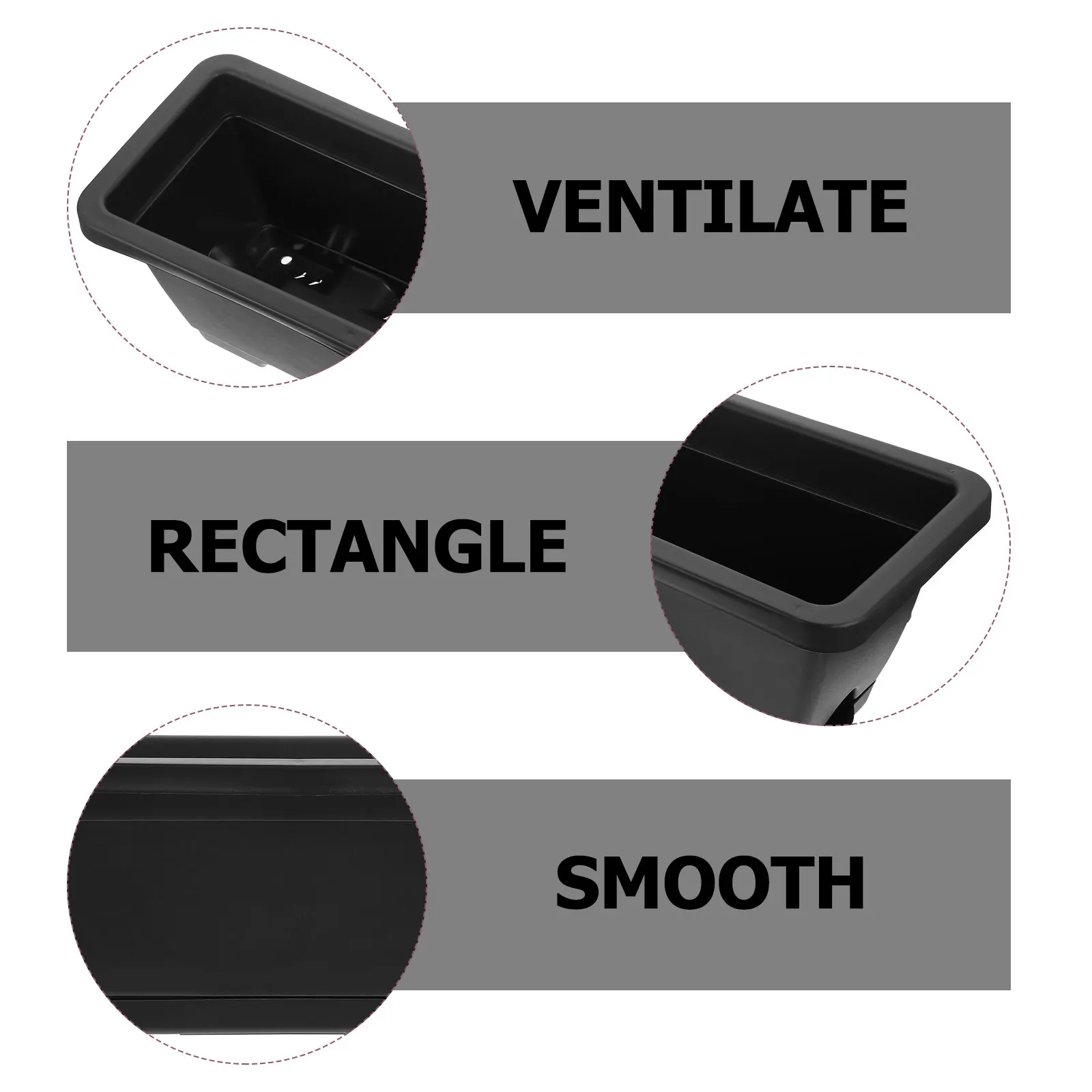 

2pcs Thickened Planting Pots Balcony Vegetables Resin Basin Drainage Holes Durable Rectangular Flowerpot Gardening Plants Pot