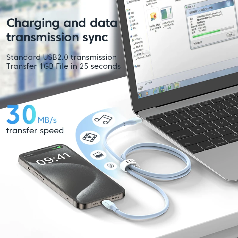 KUULAA USB C Cable to USB Type C Cable PD 30W Fast Charger Cord USBC to Type-C Cable for iPhone15 Samsung Xiaomi