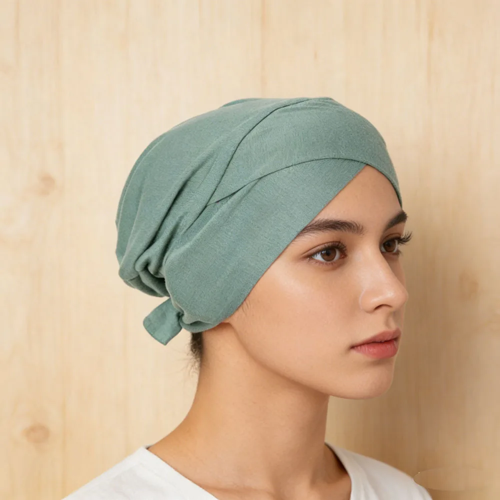 

Мягкий эластичный трикотажный ремень, мусульманский внутренний хиджаб, женский лоб, скрещенный нижний шарф, сплошной цвет, головной платок ниндзя, повязка на голову