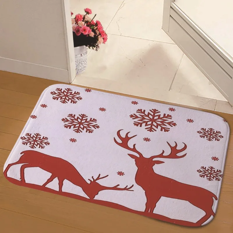 

Праздничный рождественский мультяшный нескользящий мягкий прочный коврик для ванной и двери - декоративный приветственный коврик для дома, прихожей в ванной комнате