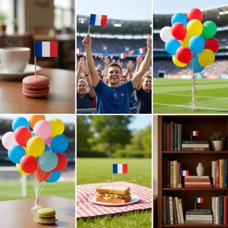 【BA】100pcs, France Toothpick Flags,French Party Supplies,Appetizer Flags Toothpicks, Thanksgiving Christmas Party Supplies