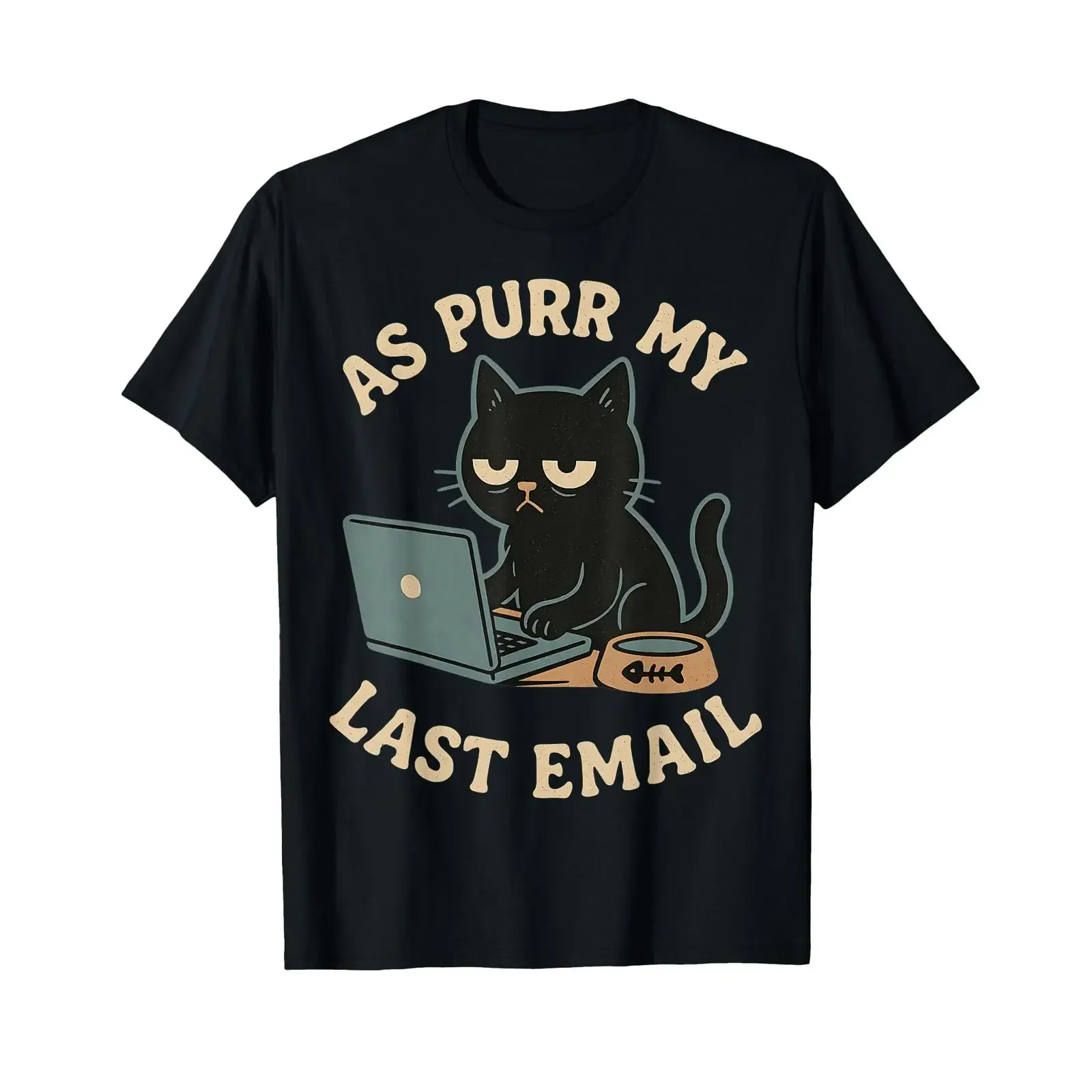 As Purr My Last Email Work Office Funny Cat Pun T Shirt vintage Washed Soft streetwear Breathable designer clothes fashion