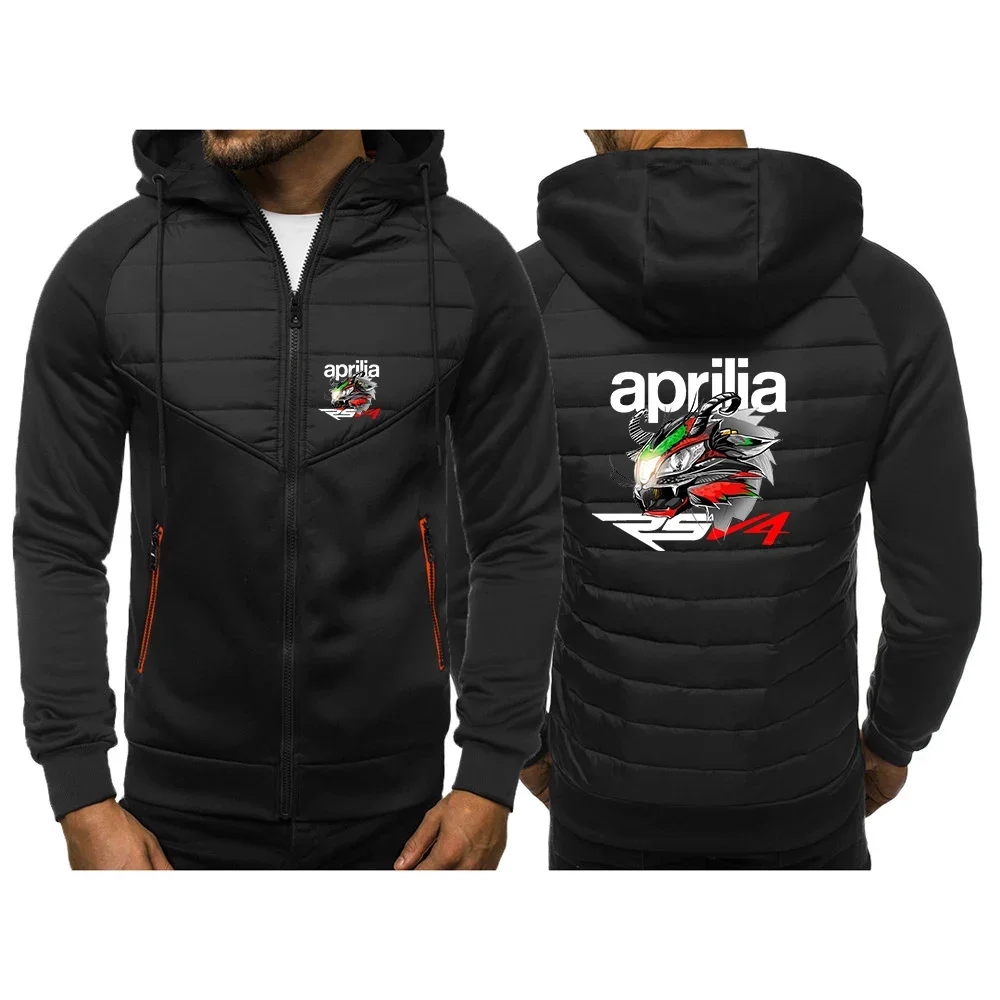 2024 New Aprilia Racing RSV4 Men Tricolor Hooded Jacket Spring And Autumn Casual Slim Comfortable Leisure Patchwork Printing Top