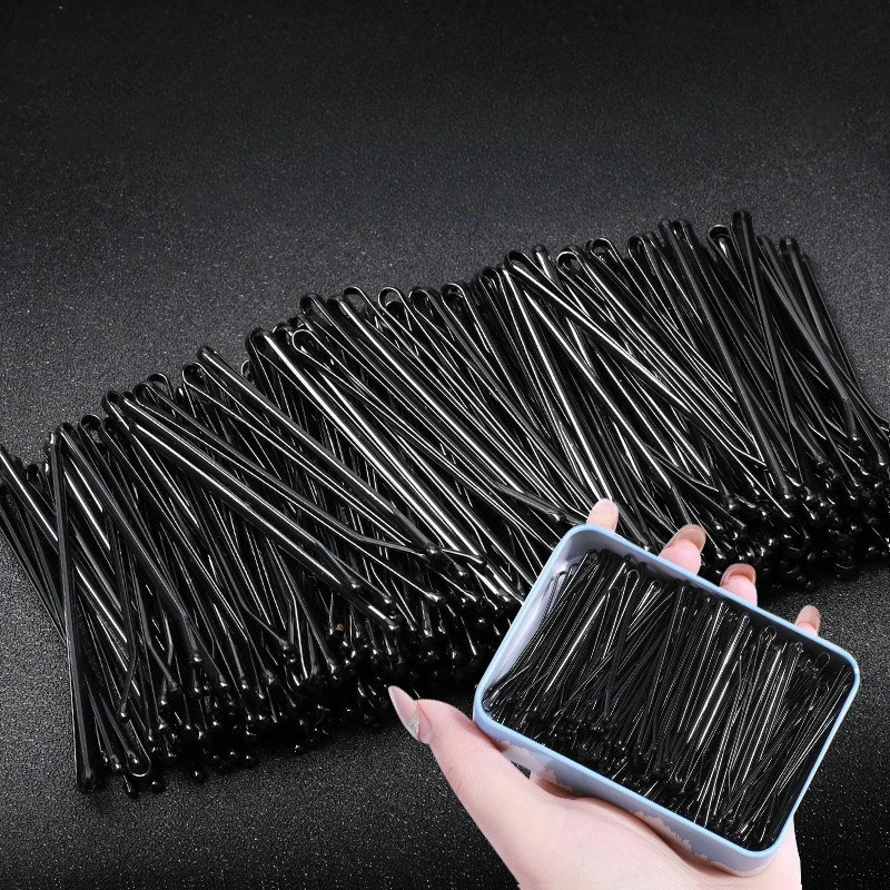 

Черные заколки для волос с одним зажимом, женские заколки с боковой челкой, фиксированные заколки для волос, маленькие зажимы для головного убора, U-образные зажимы, стальные зажимы