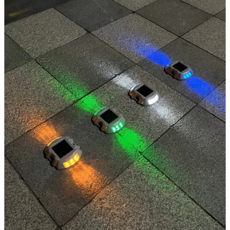 Solar Cast Aluminum Road Stud Light Flashing Warning Lamp For Garden Parking Lot Highway Step Buried Light