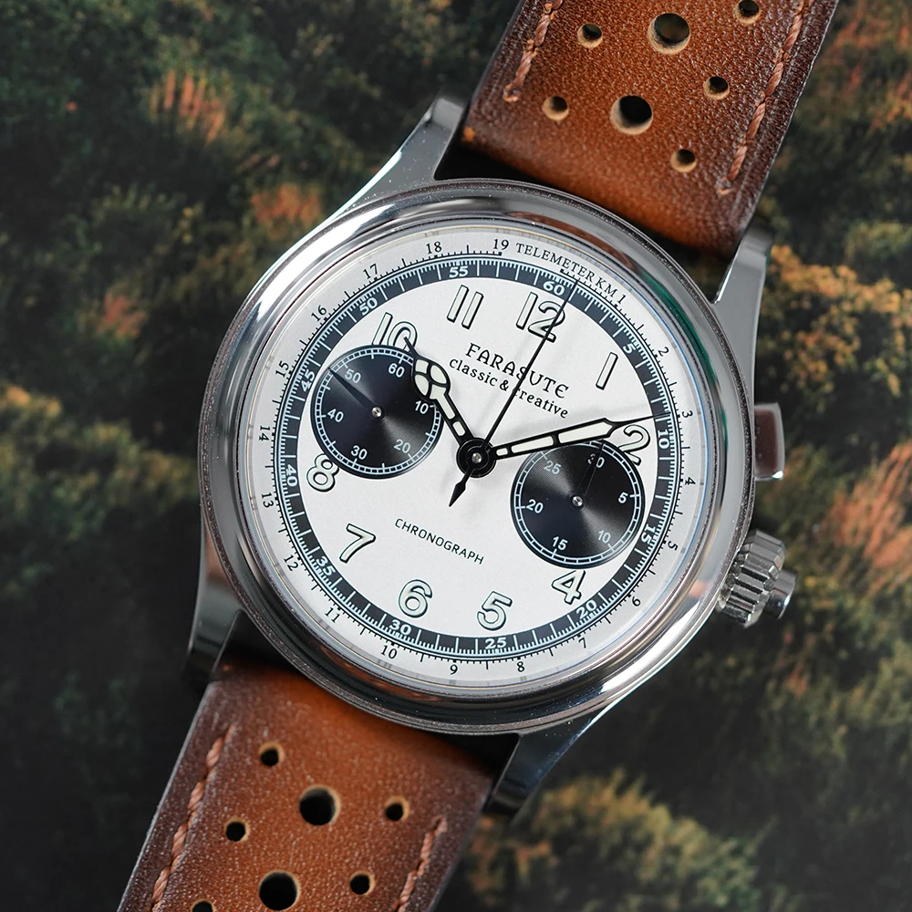 

Новые швейцарские часы FARASUTE Super Luminous для мужчин, механический хронограф с ручным заводом Seagull ST19, наручные часы Montres pour hommes