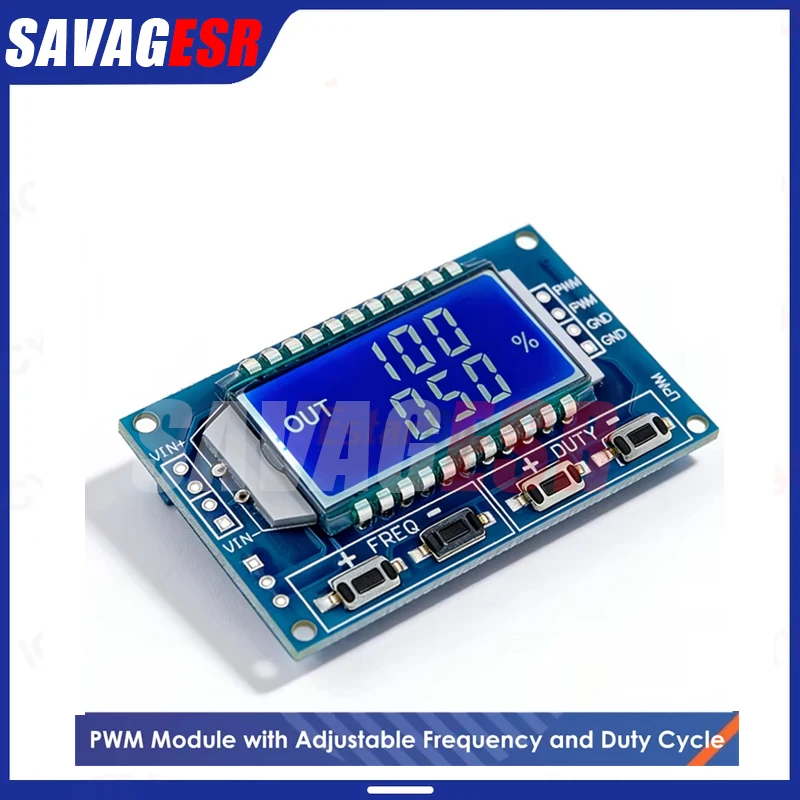 1Hz-150Khz Signal Generator Module Adjustable PWM Pulse Frequency Function Generator Duty Cycle TTL LCD Display 5V DC 12V 24V