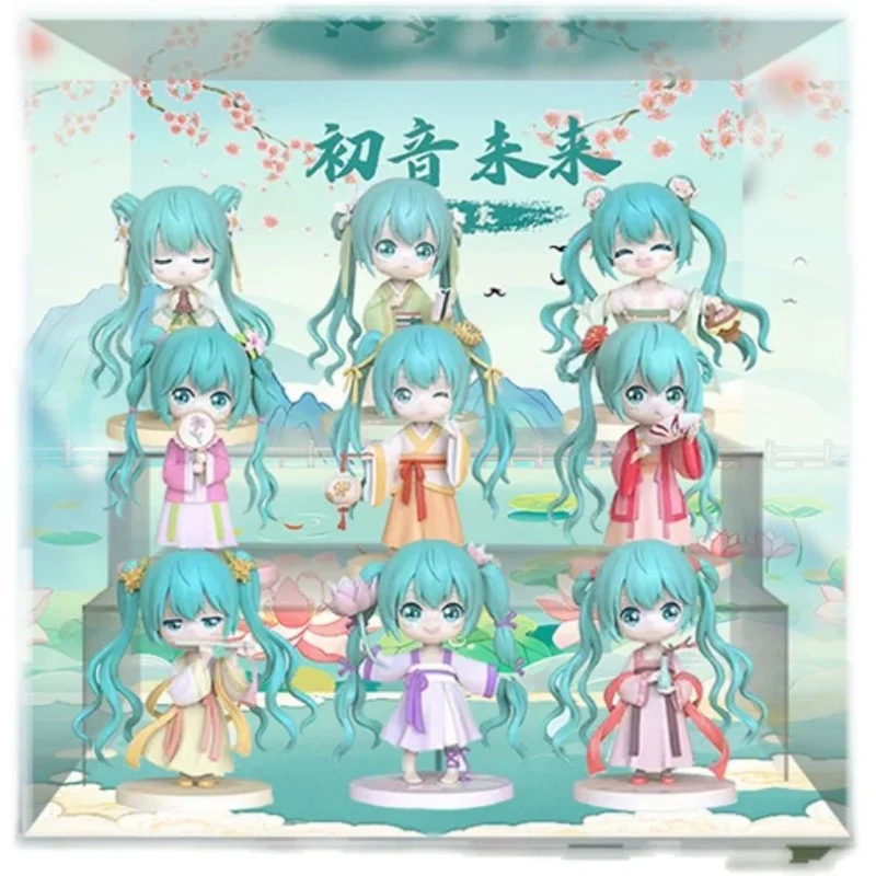 2025-初音ミクブラインドボックス-q-バージョン中国の伝統的な服スタイル人形アニメフィギュアモデルコレクションおもちゃ