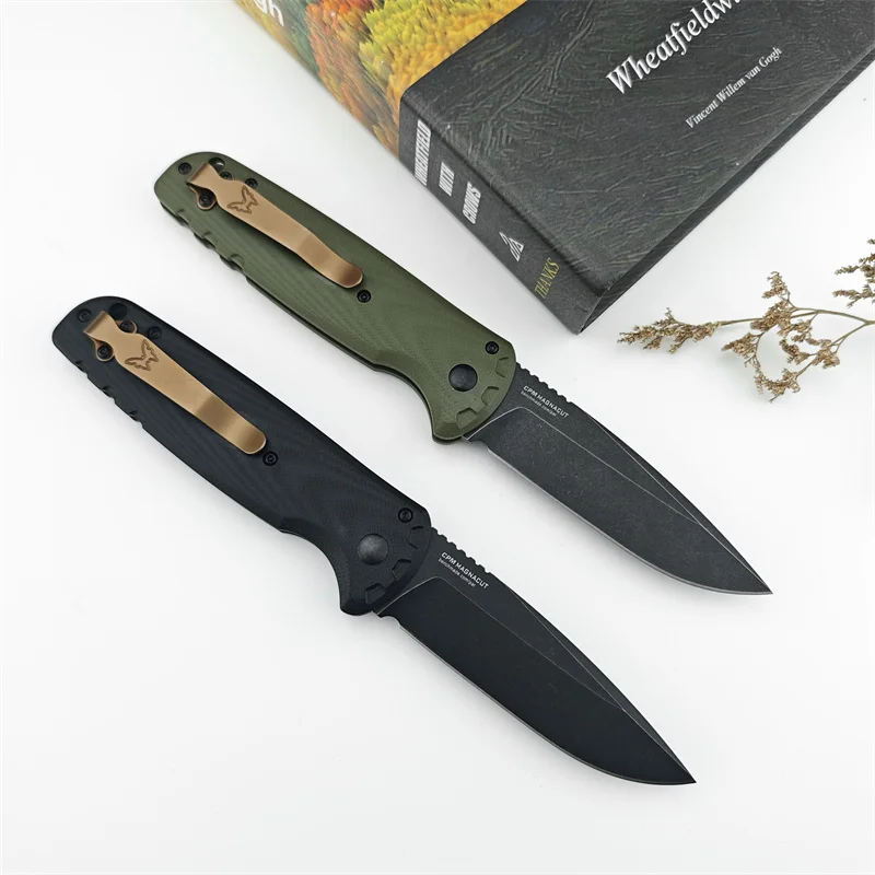 New BM 4300 pocket knife, G10 handle D2 blade, outdoor camping Tactical Hunting Adventure Rescue EDC folding knife, men\'s gift