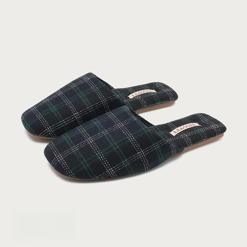 جميع المواسم متقلب للجنسين النعال عدم الانزلاق TPR وحيد النمط البريطاني الفاخرة المنزل داخلي زوجين أحذية الرجال والنساء النعال #3