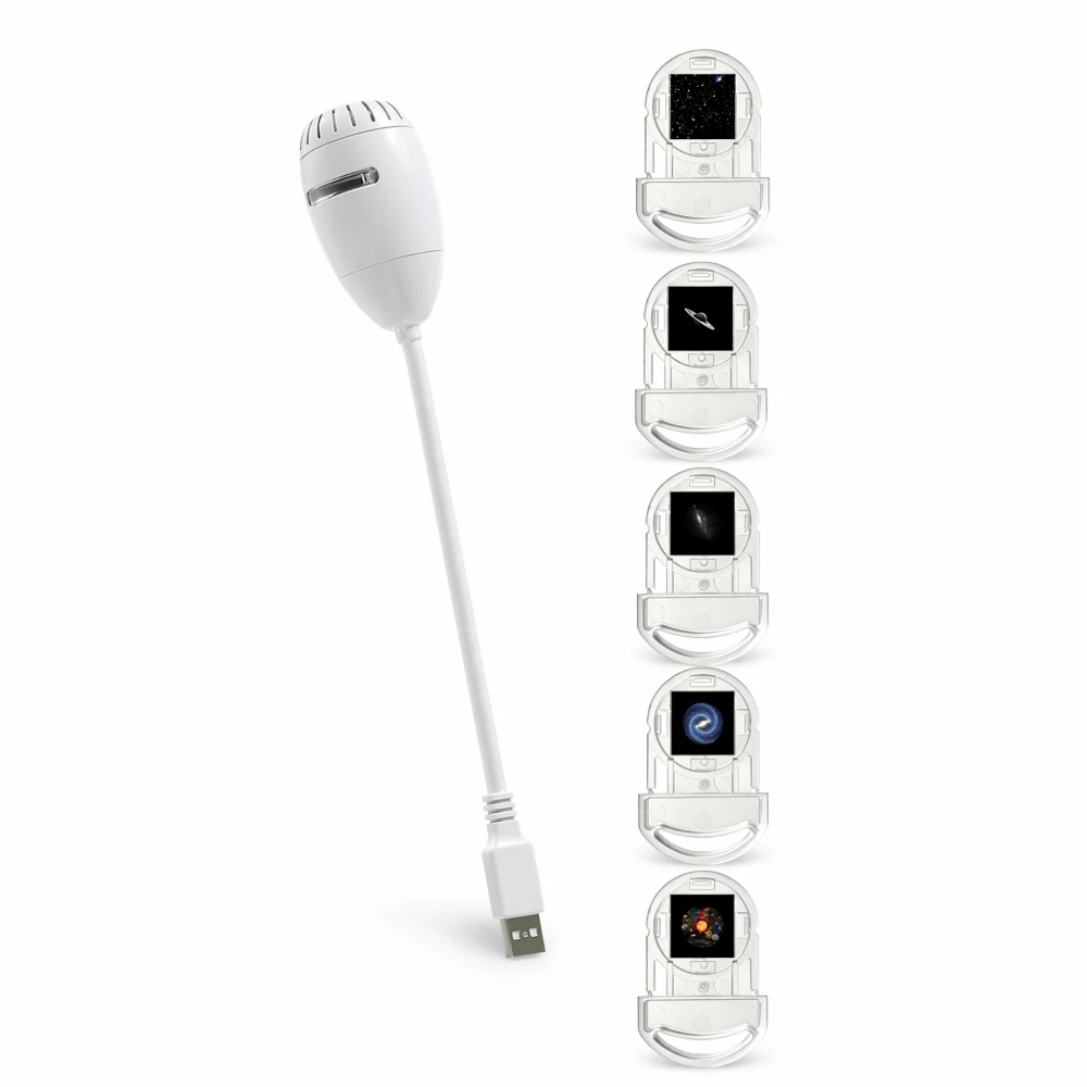 Galaxy Sternenhimmel Projektor 2-in-1 mit 5 Folien, Augenschonende LED-Nachtlampe für Kinder und Erwachsene, Schlafzimmer, Decke, Auto-Dekoration
