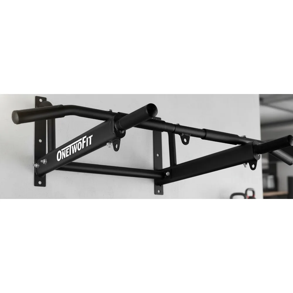 قضيب سحب مثبت على الحائط - تصميم ثابت بـ 6 فتحات للاستخدام الداخلي والخارجي، أقصى وزن 440 رطلاً #1