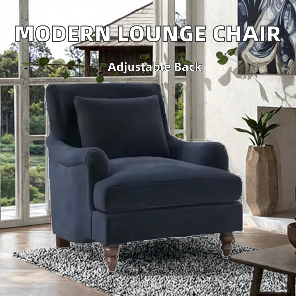 Modern Hotel Living Room Lounge Chair Single Seater Velvet Lounge Sofa Chair Balcony Features Free Sample Fabric Home Furniture