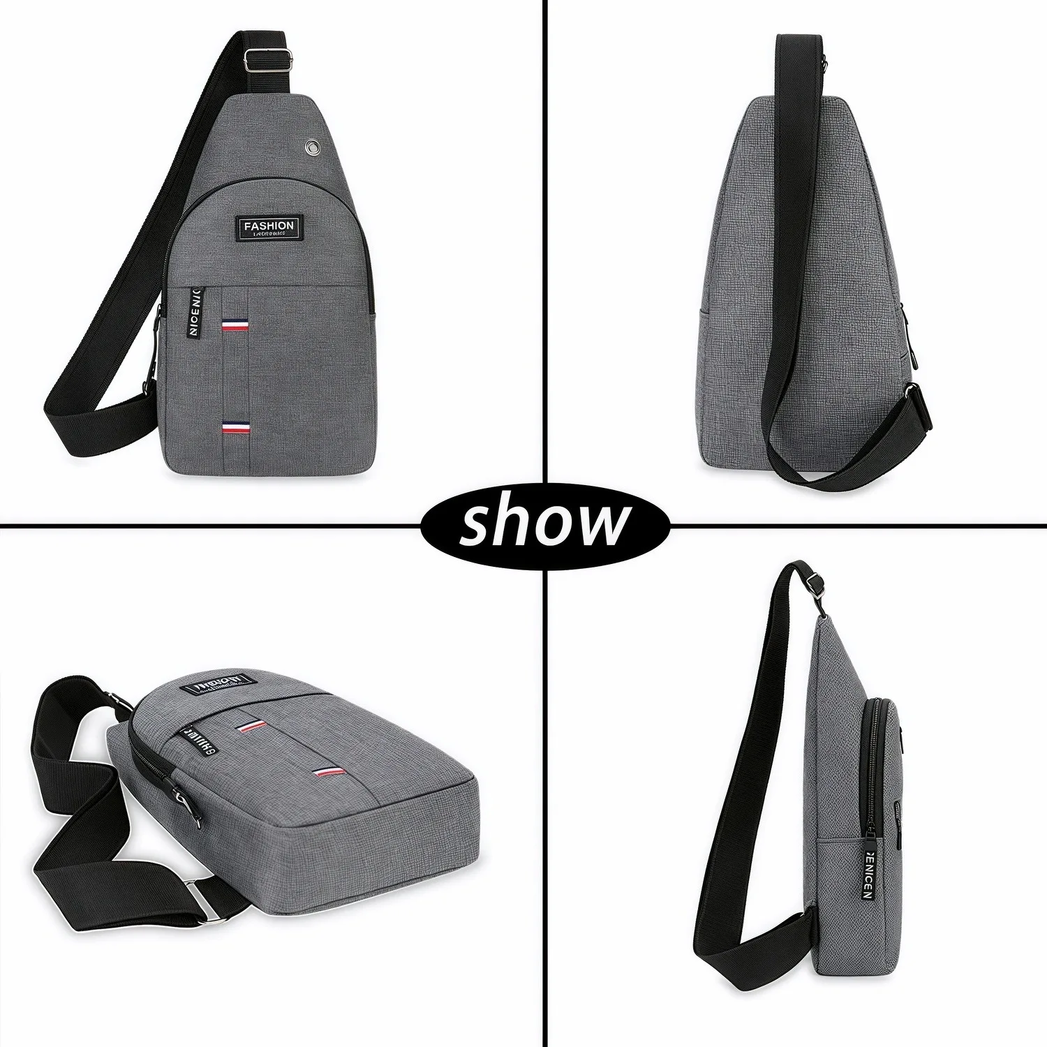 Men's Crossbody Sling Bag Lightweight Adjustable Waist Pack for Gym Running Outdoor Travel Hiking FU