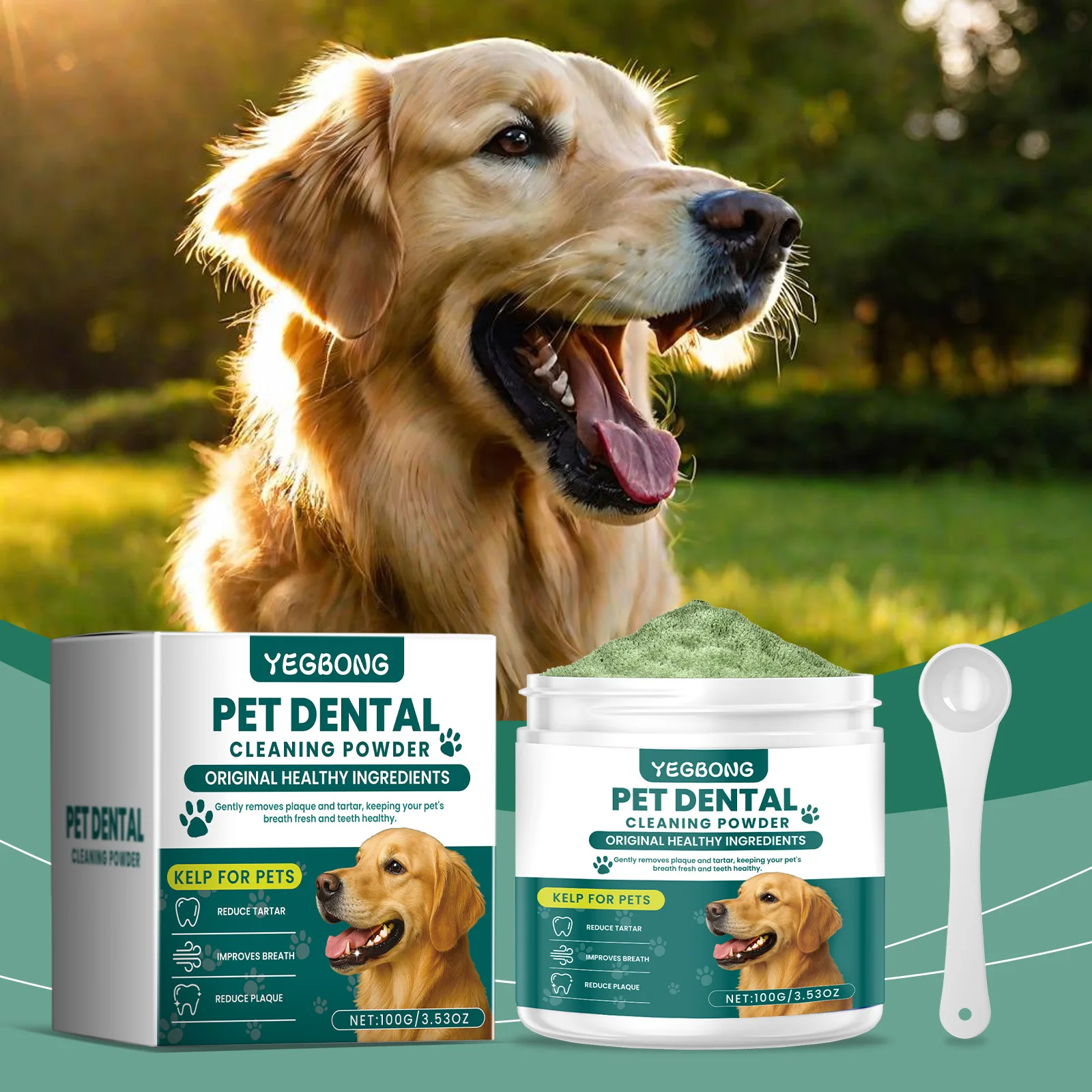 Balanced Formula Dog Teeth Cleaning Powder Sodium Bicarbonate Oral Care Bad Breath Reducer Plaque Pet Dental Hygiene Supplies