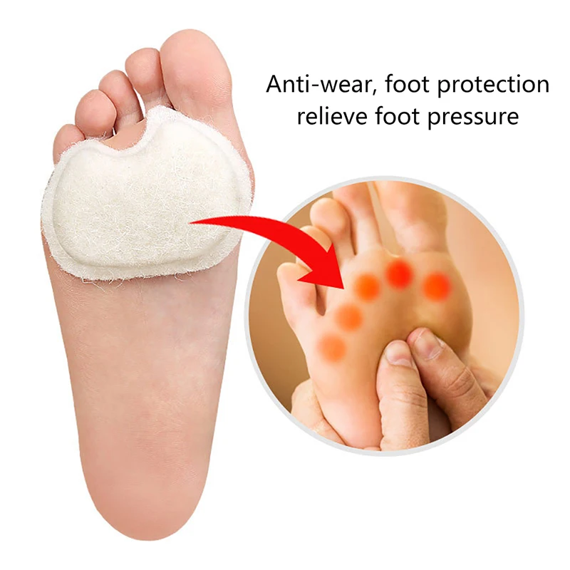 Felt/Cotton Forefoot Metatarsal Pads Pain Relief Orthotics Foot Massage Anti-slip Protector High Heel Elastic Cushion Foot Care