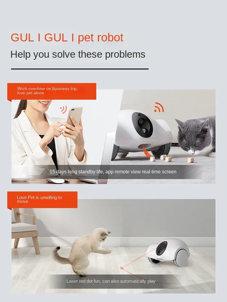 Robot inteligente Pet Companion para gatos y perros, cámara de monitoreo móvil, alimentación de voz bidireccional, toda la casa, nuevo