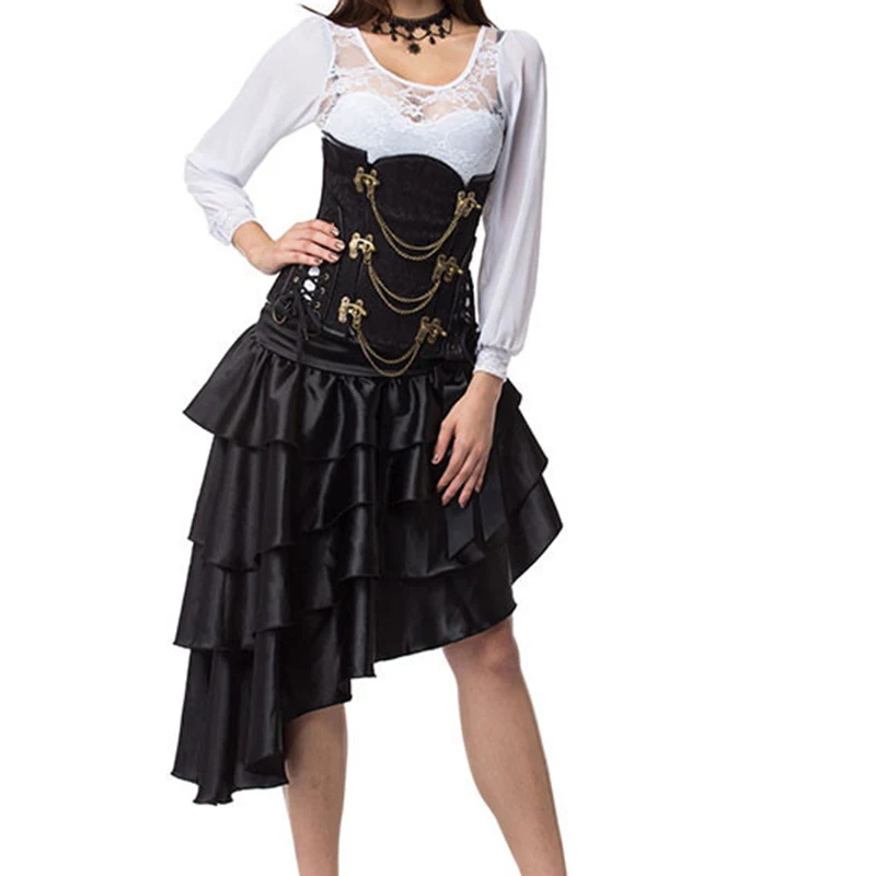 

Women's Retro Short Skirt With Irregular Personality Multi-layer Cake Skirt With Hem Half Skirt Brown Bow Decorative Skirt Cloth