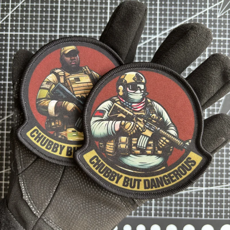 Chubby But Dangerous Tactical Badge Army Infantry Patch Printing Hook and Loop Soldier Morale Armband Military Backpack Sticker — zdjęcie 4