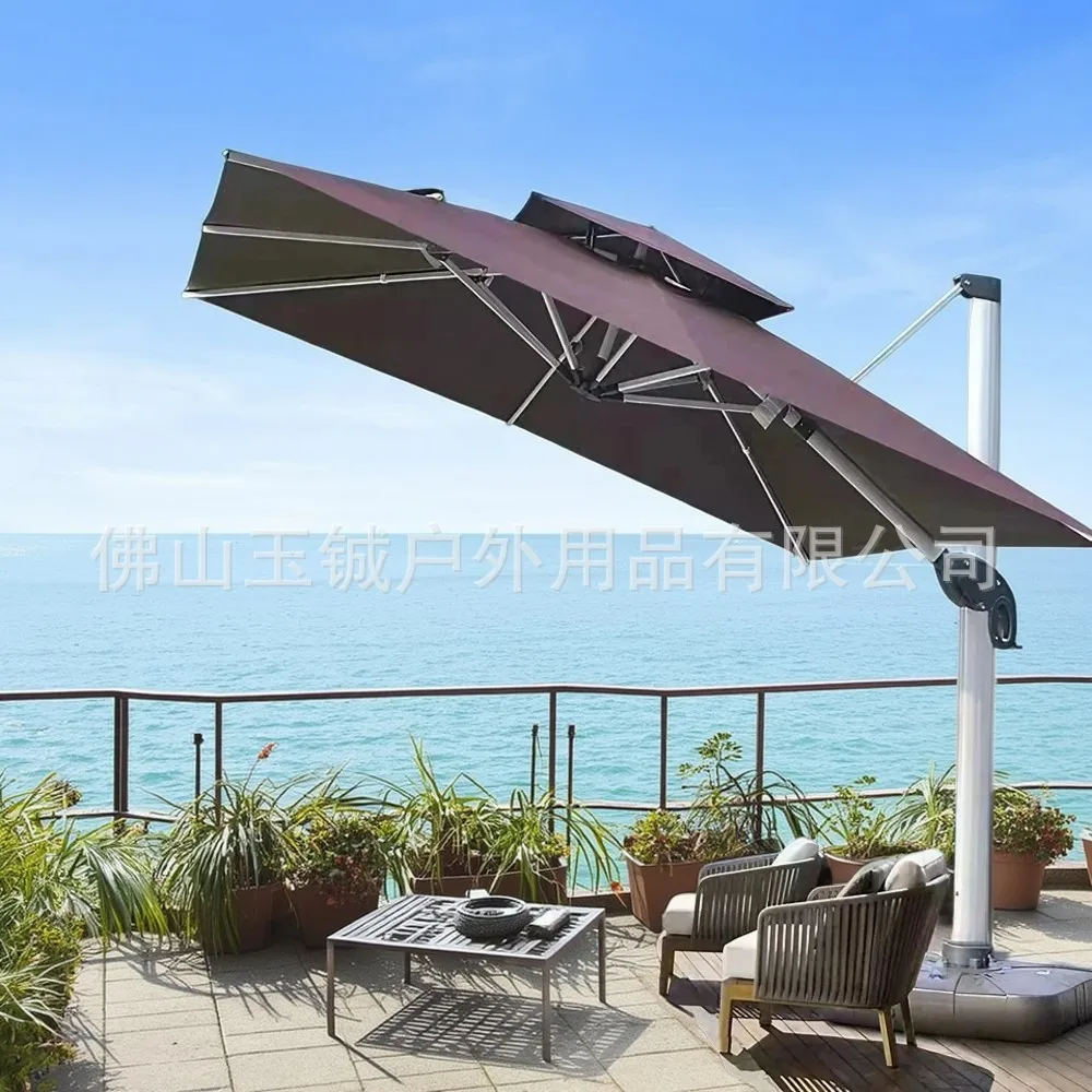Side Umbrella ************ Garden Roman Side Pillar Courtyard Umbrella Parasol Screen Printed LOGO Umbrella Outdoor Courtyard