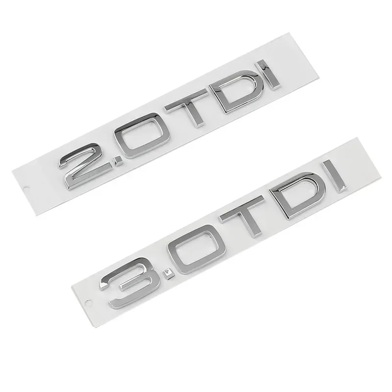 Car 3D ABS 2.0 3.0 TDI Trunk Letters Logo Displacement Decals Badge Emblem Sticker For Audi Q2 Q3 Q5 Q7 A1 A3 A4 A5 A6 A7 A8