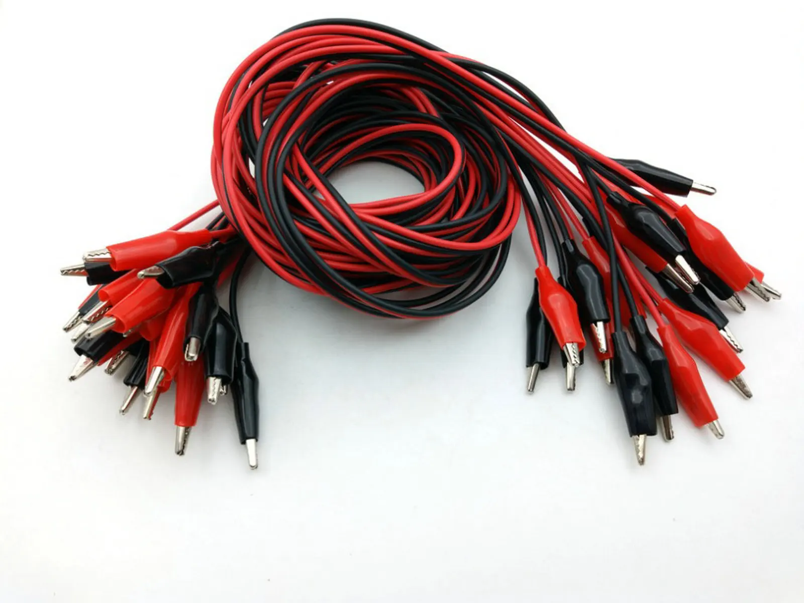 

20set Dual Alligators Test Clip Lead Jumper about is length 1M Red + Black