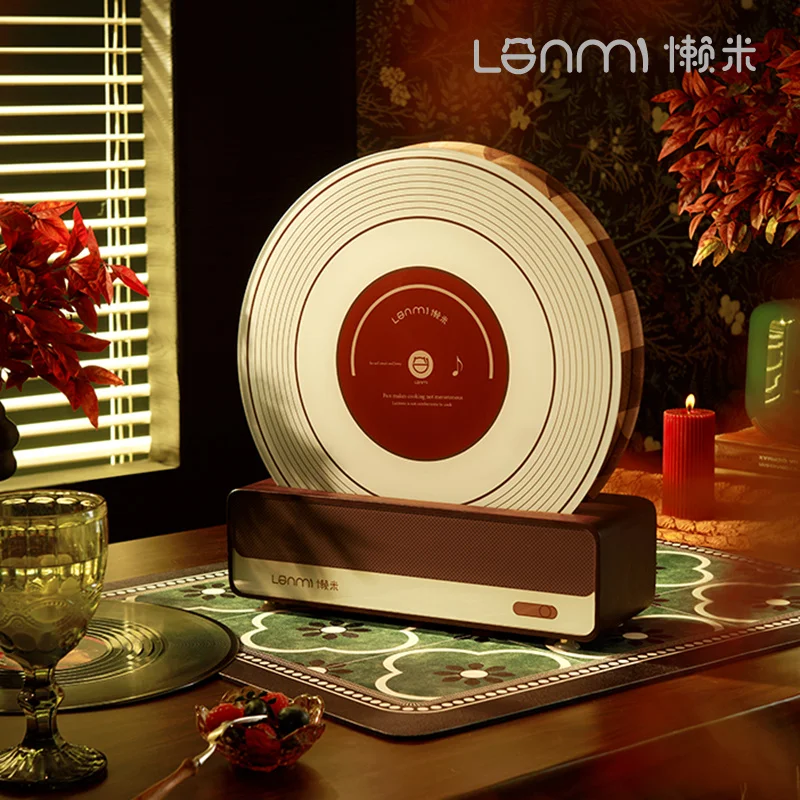 

LANMI круглая разделочная доска из массива черного дерева, шахматная доска, набор двусторонней разделочной доски, кухонная разделочная сковорода для фруктов и мяса, идеальный подарок