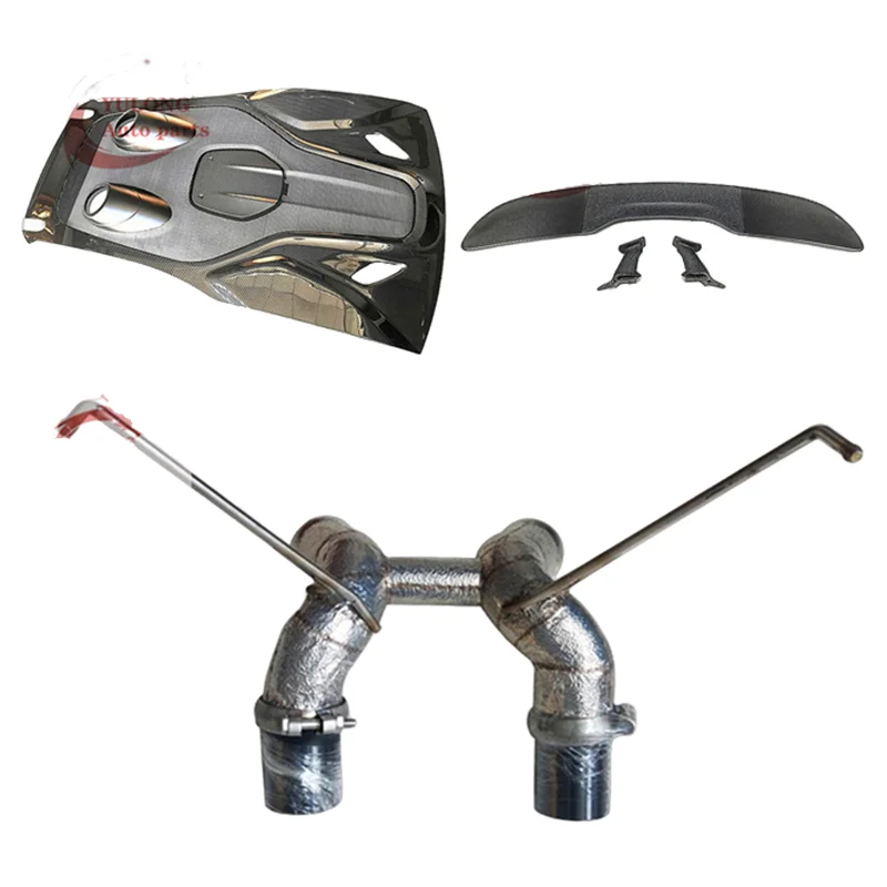 

For McLaren 540C 570S Upgrade 600LT Style Carbon Fiber Spoiler Rear Bonnet Exhaust Bodykit