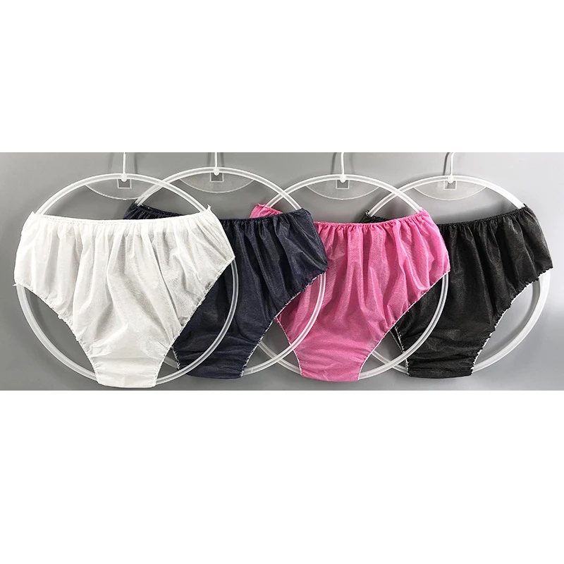 10PCS/Set Women Non-woven Disposable Panties Underwear Briefs Set For Spa Travel Beauty Salon Sweat Bath Disposable