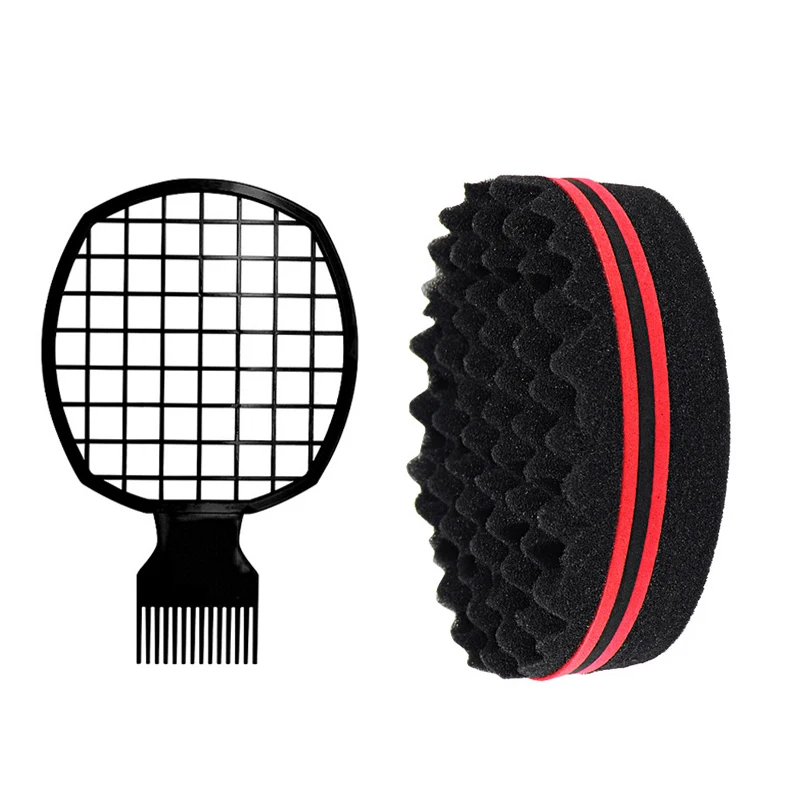 2pcs Afro Twist hair comb sponge for men and women\'s curly hair sponge brush for hairdressers and personal curly hair styling