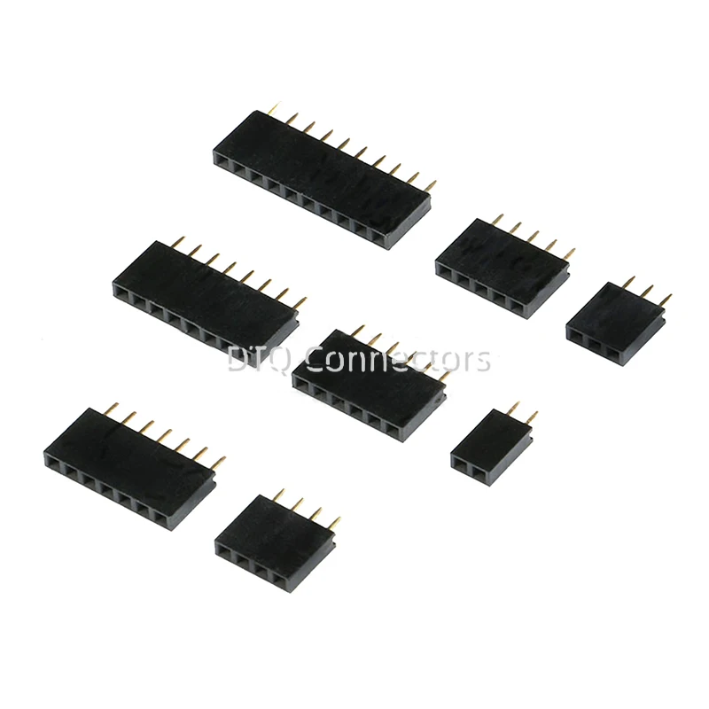10 pz singola fila Pin femmina intestazione presa passo 2.54mm 1*2P 3P 4P 6P 8P 12P 15P 20P 40P connettore Pin per Arduino