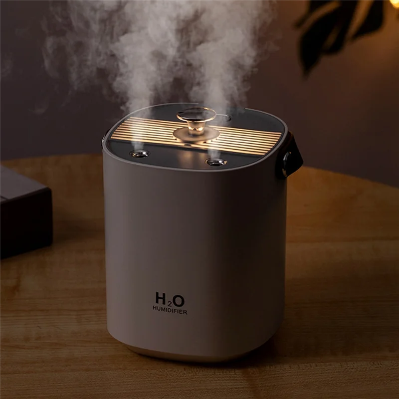 Humidificateur d'air à double pulvérisation, pulvérisateur de brume fraîche muet, diffuseur de grande capacité, atomiseur blanc, bureau USB, 1200ml
