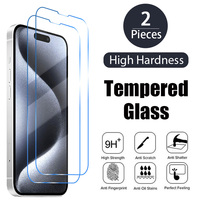 2PCS Tempered Glass for iPhone 11 12 13 14 15 Pro XR X XS Max Screen Protector For iPhone 15 Pro Max 13 Mini 7 8 Plus SE Glass