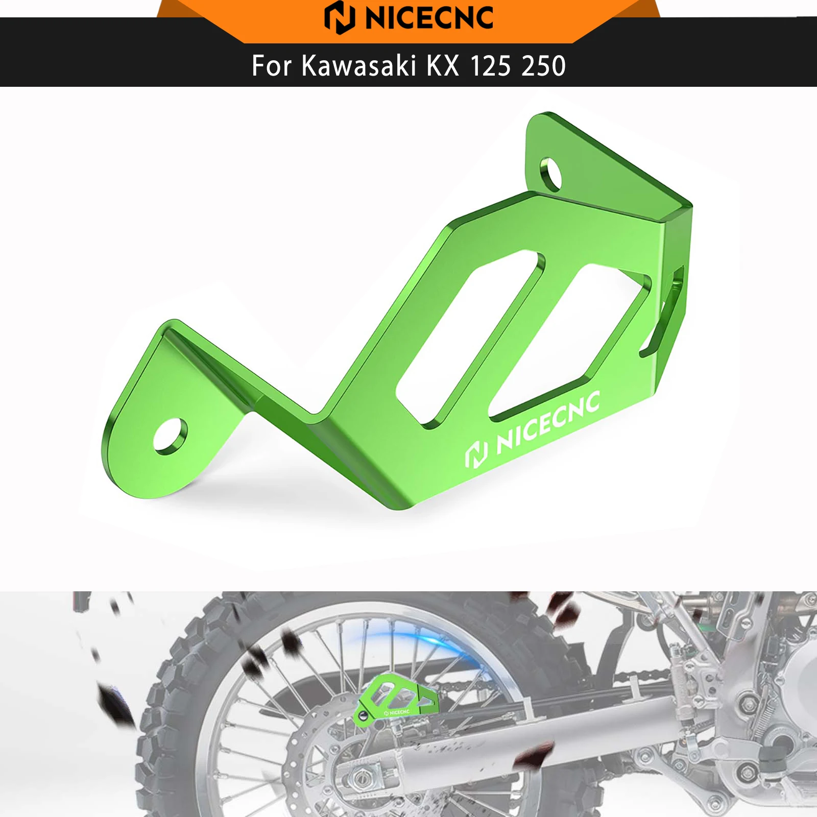 

NICECNC Rear Caliper Guard For KAWASAKI KX125 KX250 KX500 1994-2002 KDX200 1995-2002 KDX200R KLX300R 1997-2002 KLX250 2018-2020