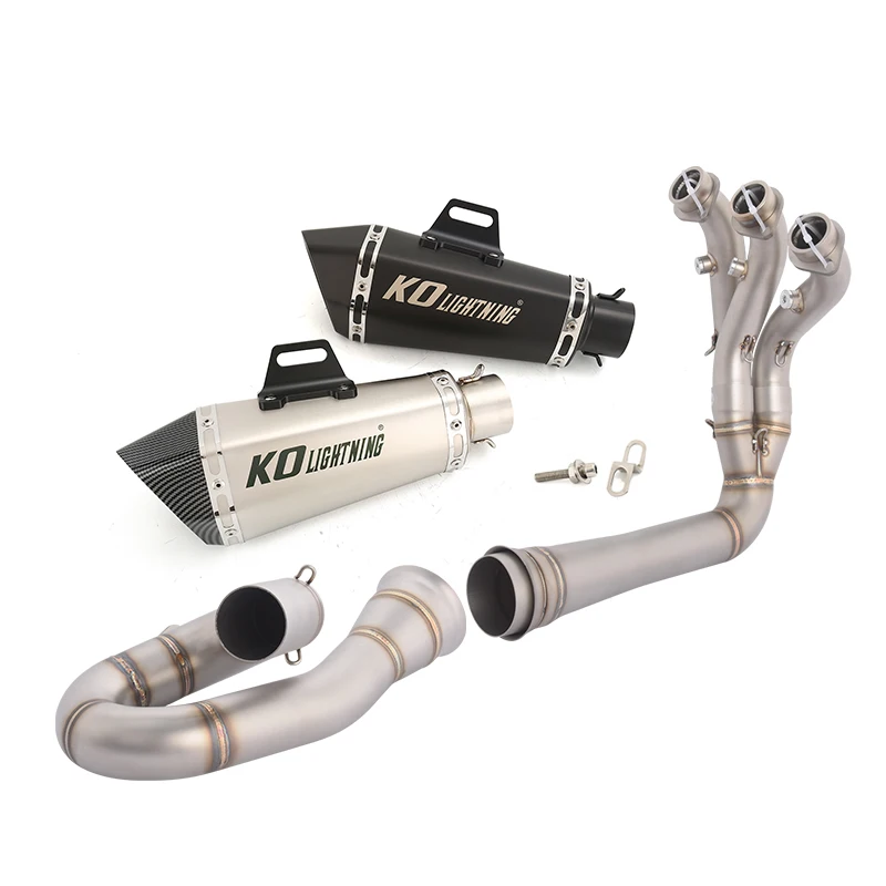 

Для мотоциклов Zontes 703RR 2024-2026, 703R 2025-2026: Полная выхлопная система, коллектор, соединительная труба, глушитель Slip-On 51 мм с DB Killer