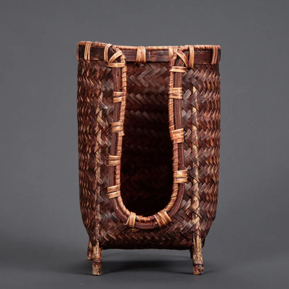 

Корзина-органайзер ручной работы из бамбука для хранения чайных чашек и принадлежностей для чайной церемонии дома и в офисе