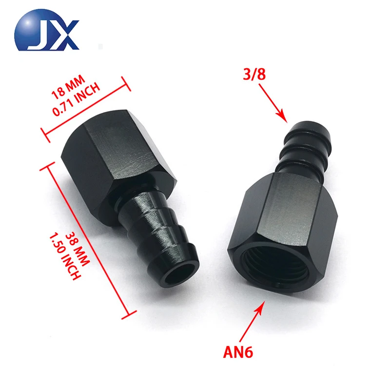 

Automotive Aluminum Adapter Conversion Accessory An6/8/10 Thread to 3/8 or 1/2 Hose Hook Internal Thread Tower Joint