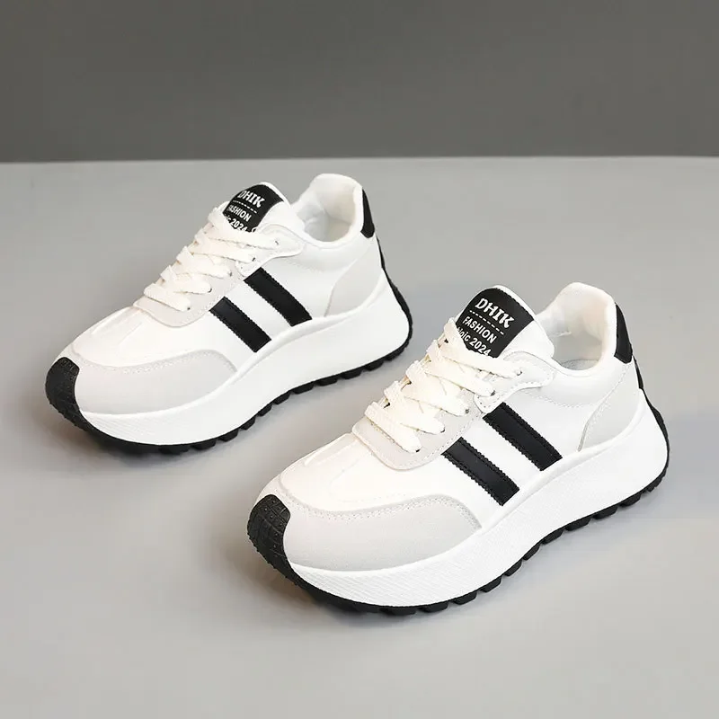 

Sneakers Shoes for Women Fashion Leather Casual Shoe Designer Platform Heighten Sport Shoes for Women Tennis Shoes Zapatos Mujer