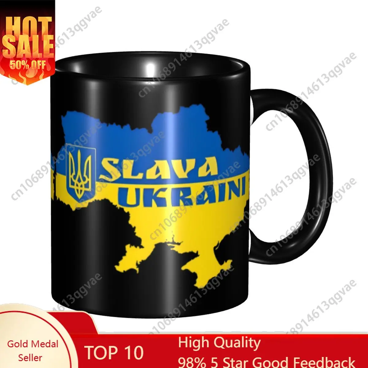 

New Arrival Slavas Ukraini Merch Mugs Funny UKRAINE Flag Tea Cup