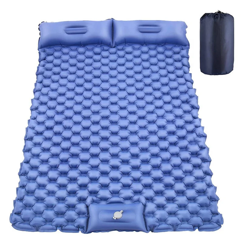 

Double Sleeping Pad for Camping Inflatable 2 Person Sleeping Mat with Built-in Pump, Foot Press Ultralight Extra Thick