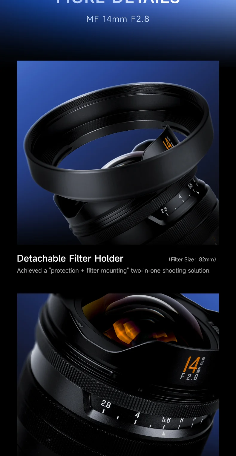 Brightin Star 14mm f2.8 Vollformat-Objektiv mit manuellem Fokus und 116° Weitwinkel für spiegellose Sony E / Z / L / RF-Mount-Kameras – Detail 11