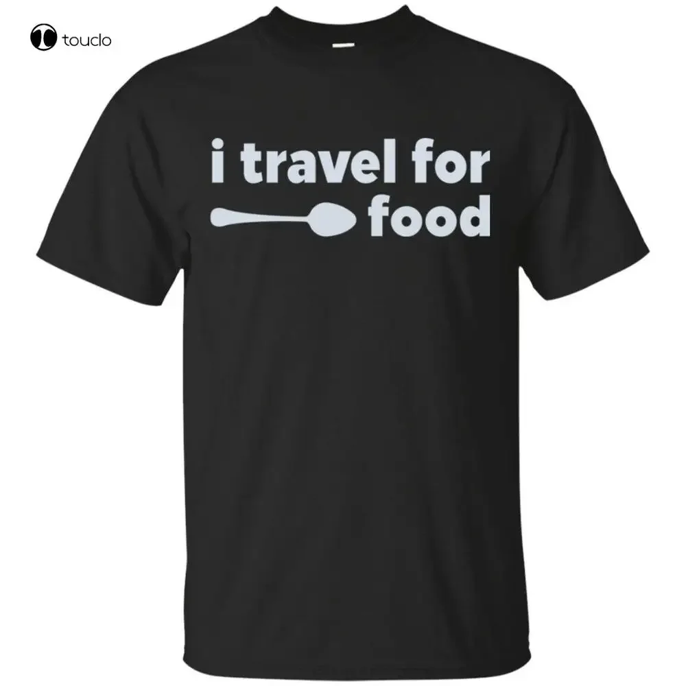 

Мужская футболка с коротким рукавом I Travel For Food Mark Wiens, черная хлопковая футболка, забавная