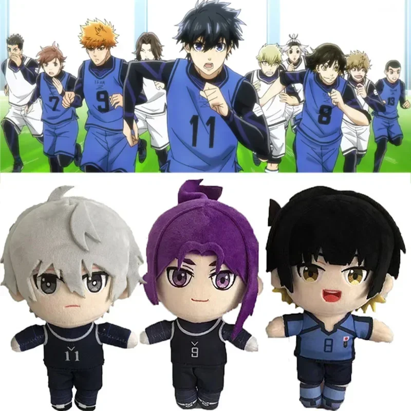 BLUE LOCK Plush Toys Anime Seishiro Nagi Reo Mikage Isagi Yoichi Stuffed Dolls Cartoon Plushie Figures Peluche Pillow Xmas Gifts